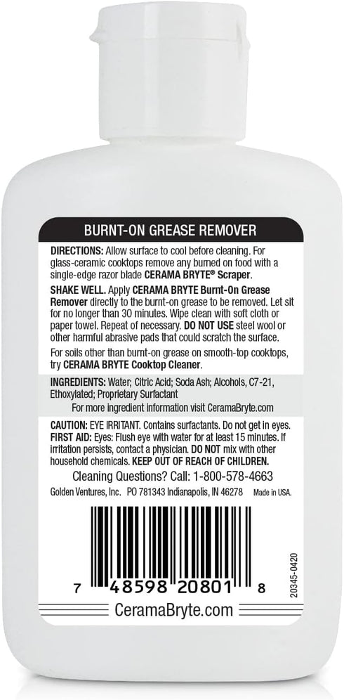 Cerama Bryte Burnt on Grease Remover, 2 Ounce Bottle (20812)...