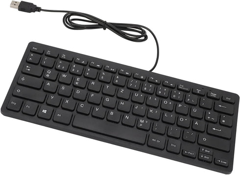Yoidesu Wired Keyboard, TT-A01 78 Keys USB Keyboard Mute Ultra Thin Mini Russian/French/German Keyboard for PC Laptop Desktop Computer (German)...