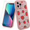 MZELQ Compatible with iPhone 13 Pro Case Pink Strawberry Cute Pattern, Soft TPU Cute Camera Protector iPhone 13 Pro Case for Girls Women + 1* Scre...
