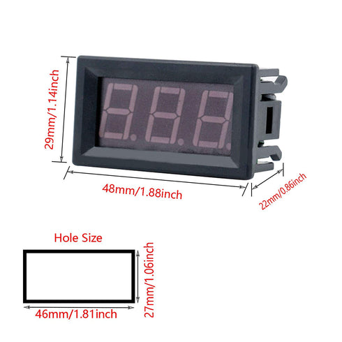 2PCS Green LED Digital Voltmeter Voltage Meter DC 5V to 30V Voltage Panel Meter for 6V 12V Electromobile Motorcycle Car...