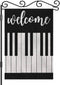 AOYEGO Welcome Garden Flag Small Vertical Double Sided 12.5 x 18 Inch Music Piano Musical Lover Burlap Yard Outdoor Decor...