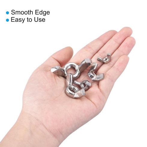 uxcell 5/16"-18 Wing Nut 25 Pcs, 304 Stainless Steel Butterfly Wing Nuts Fasteners Parts Hand Twist Tighten Wing Nuts for Machinery Electronic Equ...