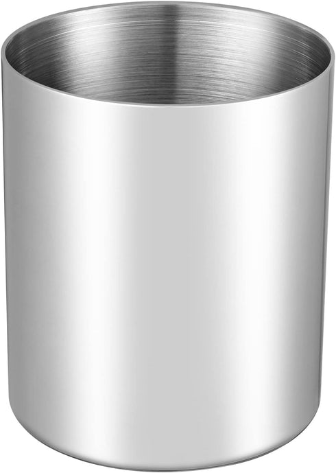 Silver Pencil Holder for Desk,304 Stainless Steel Desktop Pen Holder,Pencil Holder,Pencil Cup,Pencil Pot, Makeup Brush Holder,Stationery Organizer...