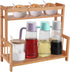 Ufine 2 Tier Bamboo Spice Rack Organizer Kitchen Countertop Storage Shelf Free Standing Holder Under Cabinet Bathroom for Various Bottles, Jars, S...