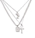 HUJUON 3-Layer Nefertiti Pharaoh Necklace. Punk Gold Egyptian Queen Cross Pendant Necklace,Hip Hop African Women Men Girl's Jewelry...