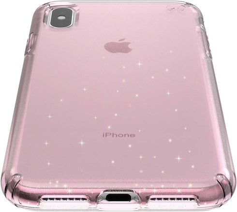 Speck Products Compatible Phone Case for Apple iPhone Xs Max, Presidio Clear + Glitter Case, Bella Pink with Gold Glitter/Bella Pink...
