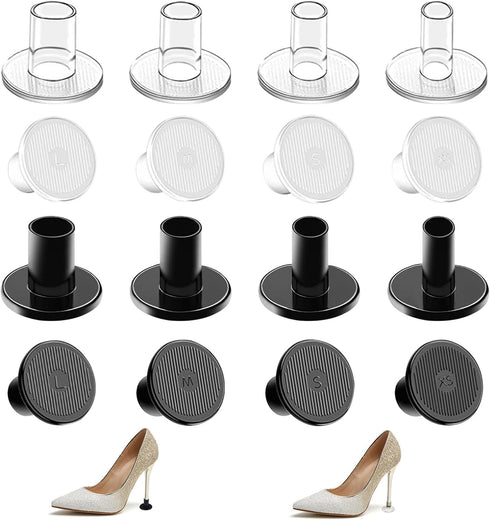 High Heel Protectors, 8 Pairs Heel Stoppers & Heel Repair Caps - 4 Sizes Shoe Heel Cover for Women Perfect for Weddings, Grass, Gravel, Wetlands(X...