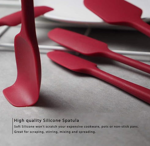 Silicone Spatula Set of 4, Spatulas Silicone Heat Resistant, Rubber Spatula, Silicone Kitchen Utensils Set for Cooking, Non-Stick BPA Free Cooking...