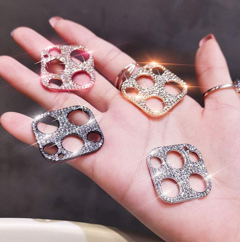Omorro for iPhone 12 Pro Max Bling Lens Protector, Camera Cover 3D Glitter Crystal Diamond Rhinestone Shining Dots Metal Protective Decoration Sti...
