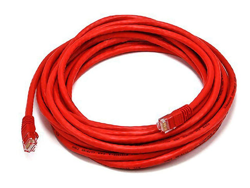 Monoprice Cat6 Ethernet Patch Cable - 20 Feet - Red | Network Internet Cord - RJ45, Stranded, 550Mhz, UTP, Pure Bare Copper Wire, 24AWG...