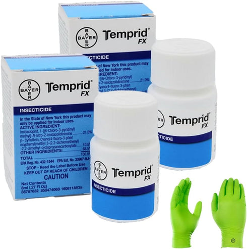 Temprid FX 8ml - Multi-Purpose Suspension Concentrate Insecticide, for Indoor and Outdoor use (2 Single use Bottles) | USA Supply Gloves and Pest ...