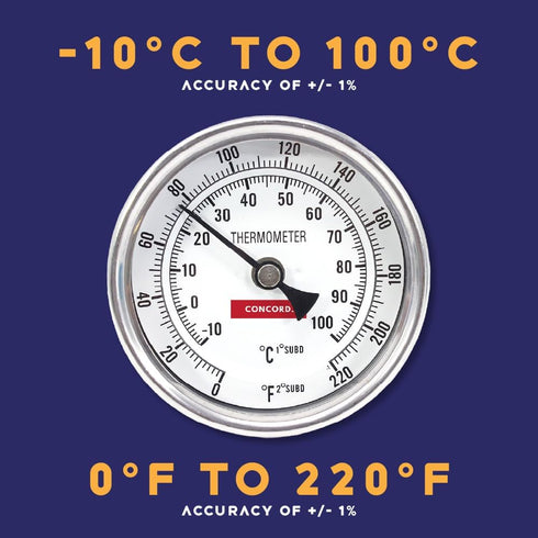 CONCORD 3" Stainless Steel Thermometer for Home Brewing (4" Stem)...