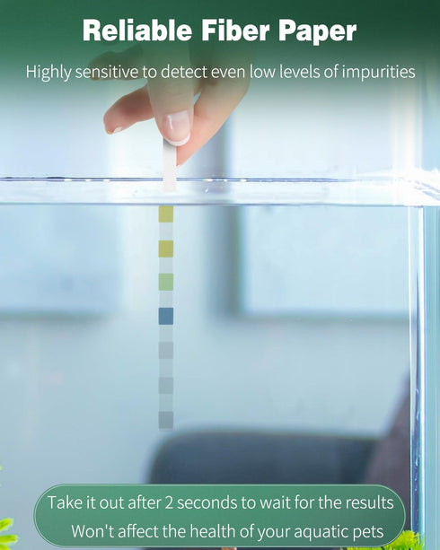 Pawfly 7 in 1 Aquarium Test Strips, 100 Strips Fish Tank Testing Strips for pH Chlorine Nitrate Nitrite Carbonate Hardness Total Alkalinity Water ...