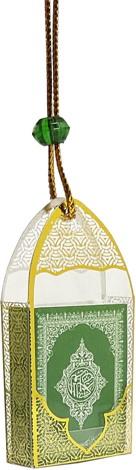 Islam Car Rear Mirror Mini Hangers - Islamic Ornament Al-Quran Ramadan Eid Muslim Car Décor Hanging Charm Decor Interior Accessories (Gold 2 - Gre...