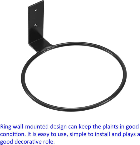 Flower Pots Holder - Ring Wall Mount Metal Planter Stands Plants Flower Pot Racks Apply to Outdoor Home Decor(Black, 5")...