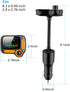 Bluetooth FM Transmitter Car Adapter,Support Wireless Handsfree Call and MP3 Music/APP Audio Play,1.8" Color Screen,3 USB Charger,3.5mm AUX Port,C...