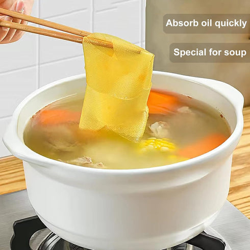 48 Sheets Oil Absorbing Paper for Food Oil Blotting Sheets for Cooking Fried food Oil Absorbing Paper for Soup to Remove Oil Scum Kitchen Oil Abso...