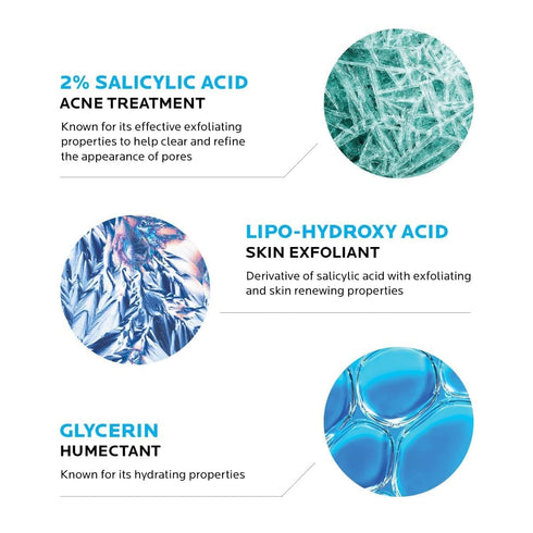 La Roche-Posay Effaclar Medicated Gel Cleanser | 2% Salicylic Acid Cleanser + LHA + Glycerin | Foaming Acne Face Wash | Helps Clear & Prevent Acne...