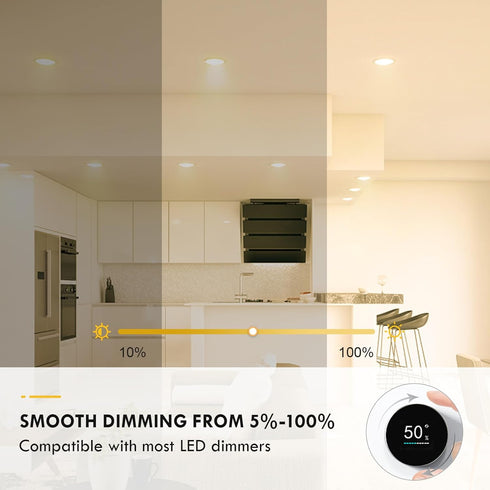 GU10 LED Light Bulbs, 3000K Warm White MR16 Dimmable GU10 Bulb Replacement for Recessed Track Lighting, 5W 500LM LED Bulbs 40° Spotlight for Kitch...