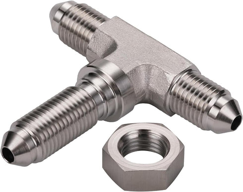3AN Male Stainless Steel Bulkhead Tee T Brake Hose Fitting Adapter with Nut...