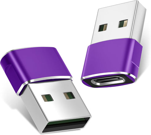 Basesailor USB to USB C Adapter 2 Pack,Type C Female to A Male Power Adapter for iPhone 15 14 13 12 Mini Pro Max,Airpods,iPad Air 4 5,Samsung Gala...
