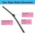 Rear Wiper Blade Arm Set Replacement for BMW X3 F25 2011-2017 Back Glass Wipers, Factory OE Style Rear Windshield Wiper Arm & Wiper Blade 61627213...