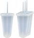 Generic 24 oz Reusable Glittered Translucent Cold Cup with straw and Lid 4 Pack...