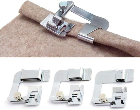ANYQOO 3 Sizes Rolled Hem Pressure Foot Sewing Machine Presser Foot Hemmer Foot Set (1/2 Inch, 3/4 Inch, 1 Inch) for Singer, Brother, Janome and O...