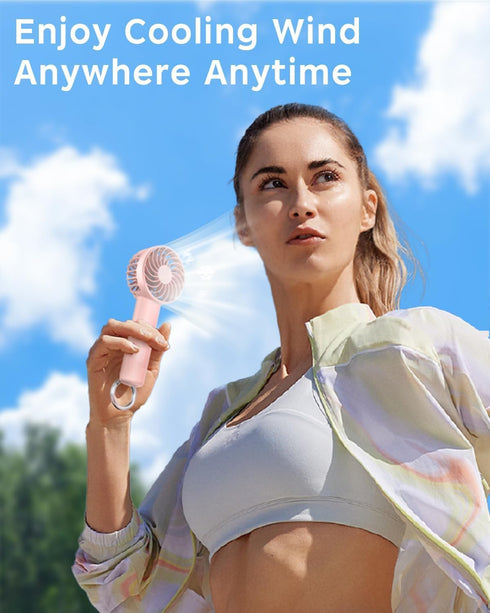 Mini Handheld Fan, Small Portable Fan Battery Operated, Personal Fan with 3 Speed Wind, 2000mAh Battery 9 Hours Long Working Time, Hand Fan Rechar...