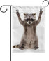 Double Sided Indoor Outdoor Garden Flag Raccoon Showing a Sign Peace Fade Resistant Seasonal Holiday Decorative Yard Flag 12x18"...