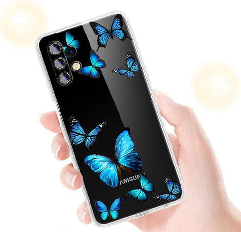 Phone Case for Galaxy A32 5G, Samsung A32 5G Case for Girls Women, Clear Slim Shockproof Pattern Soft Flexible TPU Back Phone Protective Cover Cas...