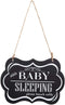 WINOMO Baby Sleeping Sign shhh BABY SLEEPING Please Knock Softly Wood Decorative Sign Nursery Hanging Plaque Baby Door Cot Sign...