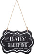 WINOMO Baby Sleeping Sign shhh BABY SLEEPING Please Knock Softly Wood Decorative Sign Nursery Hanging Plaque Baby Door Cot Sign...