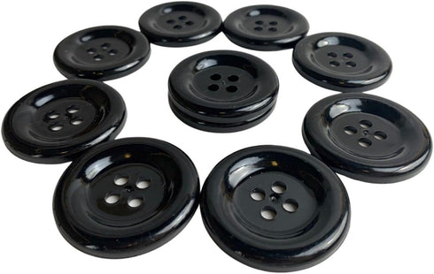 Big Round Button (50 mm) 10 Pcs for Sewing Garment Clothing Dress Pants Skirt Hat Accessories Scrapbooking DIY Craft Black...