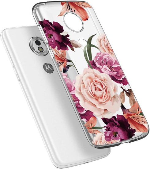 for Moto G7 Case, for Moto G7 Plus Case with Flowers, Slim Shockproof Clear Floral Pattern Soft Flexible TPU Back Phone Cover for Motorola Moto G7...