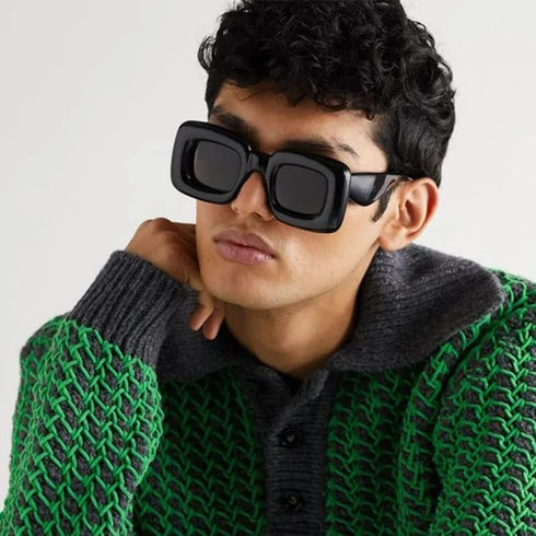 Cute Square Inflated Sunglasses for Women Men Chunky Candy Color Glasses Y2K Hip Hop Punk Shades...