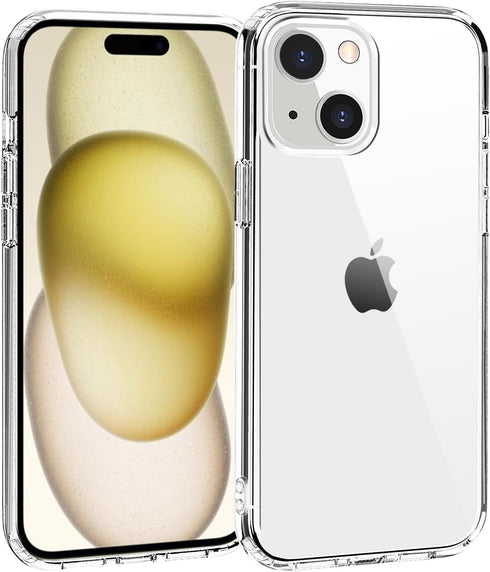 TENOC Phone Case Compatible with iPhone 15, Clear Case Non-Yellowing Protective Bumper Hard Back Cover for 6.1 Inch...