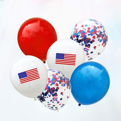 BinaryABC Patriotic Latex Balloons Confetti Balloons,4th of July Balloons,25Pcs...