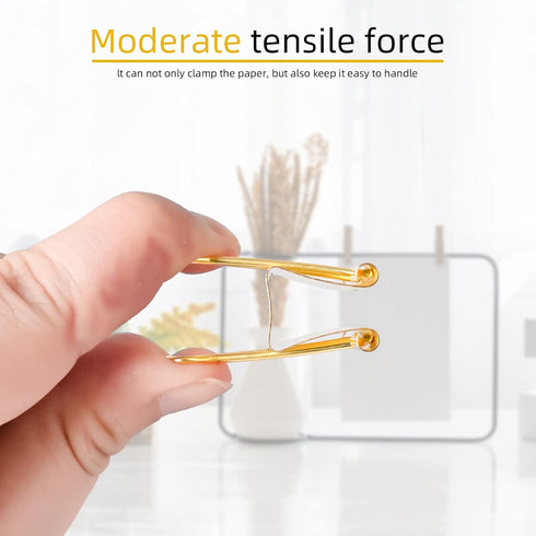 AK 1inch*48 pcs Golden Binder Clips Paper Binder Clips Medium Size Metal Fold Back Clips with Box for Office School and Home Supplies...