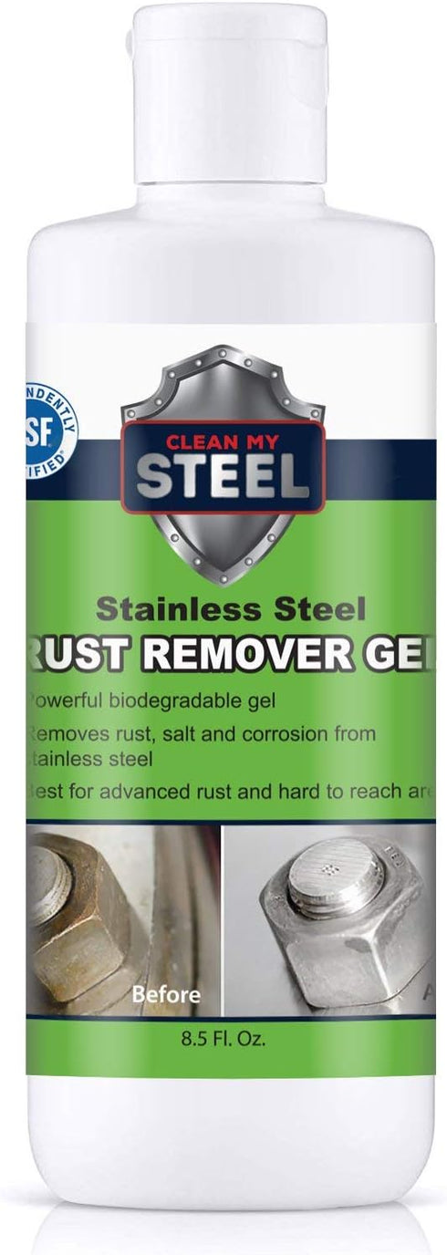 Heavy-Duty Industrial Use Rust Stain Remover for Metal Surfaces Including Stainless Steel. Metal Cleaner Gel Needs No Scrubbing, Simply Apply and ...