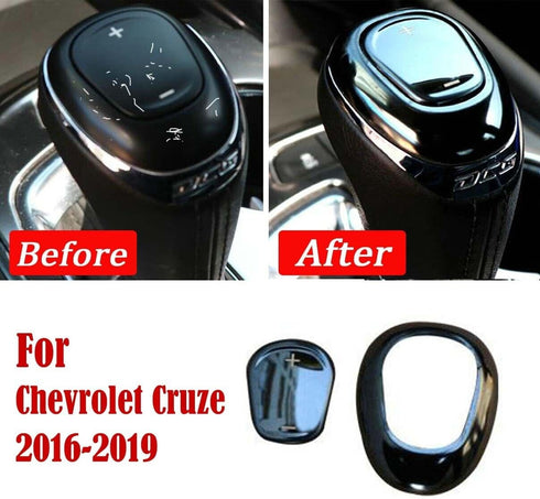 for Chevrolet Cruze 2016 2017 2018 2019 Black Titanium Gear Shift Knob Shifter Lever Trim...