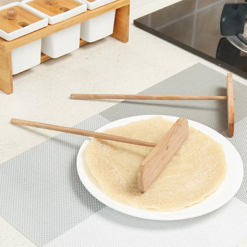 Hemoton Dough Scraper Dough Scraper Dough Scraper 4pcs Crepe and Pancake Spreader Wooden T-shape Crepe Pancake Maker Utensils Spreading Bakery Too...