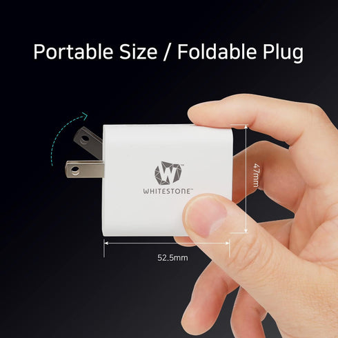 Whitestone, 30W Charger USB C Fast Charger Dual Ports Quick Charge PD Wall Charger QC 3.0 Adapter with Foldable Plug for iPhone 13 Pro Max/12 Mini...