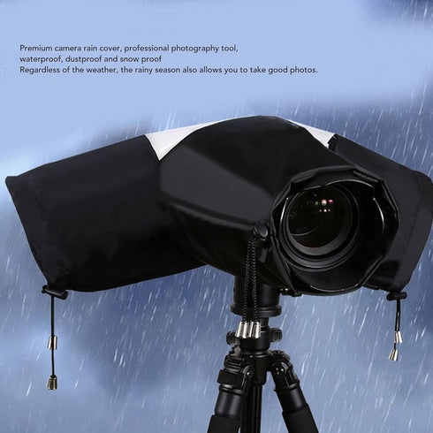Camera Rain Cover Photo Professional Camera Rain Cover Medium and Long Focus Lens Rainproof Cover Black for Outdoor Photography...