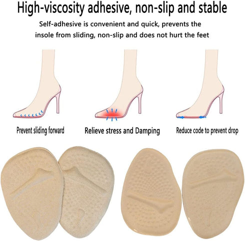 3 Pairs Metatarsal Pads for Women,Ball of Foot Cushions Soft Gel Forefoot Cushion Inserts for Women Shoes Relieves Pain and Discomfort,Sweat Absor...