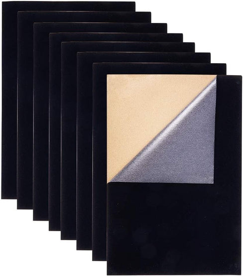 BENECREAT 20PCS Halloween Black Velvet Fabric Sticky Back Adhesive Back Sheets, A4 Sheet (8.3" x 11.8"), Self-Adhesive Durable Water Resistant Mul...