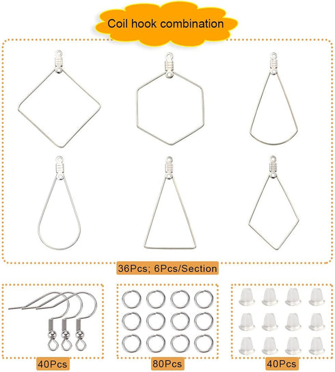 36PCS Beading Earring Hoop Stainless Steel Earring Hoop Bulk Fish Hooks Earrings DIY Earrings Supplies Kit for Jewelry Making…...