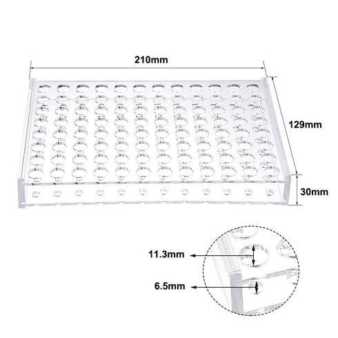 uxcell Test Tube Rack Holder Lab Stand Acrylic 96-Well Clear for 0.2ml,1.5ml...