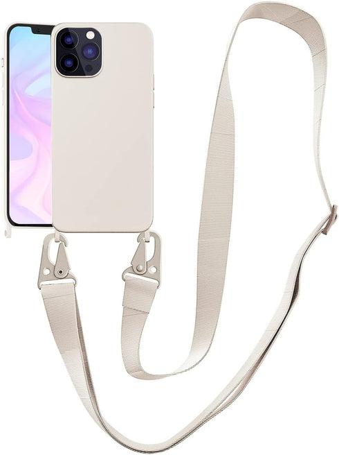 Compatible with iPhone 15 Pro Max Case with Lanyard Crossbody iPhone Case with Strap Adjustable Shockproof Drop Protection Silicone Phone Cover fo...