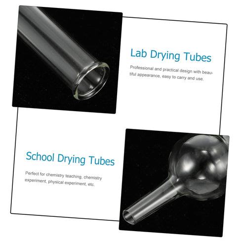 5pcs Chemical Experiment Equipment Chemistry Air Drying Tube Science Tubes Empty Refillable Tubes Small Test Tube Straight Drying Tube Single Ball...
